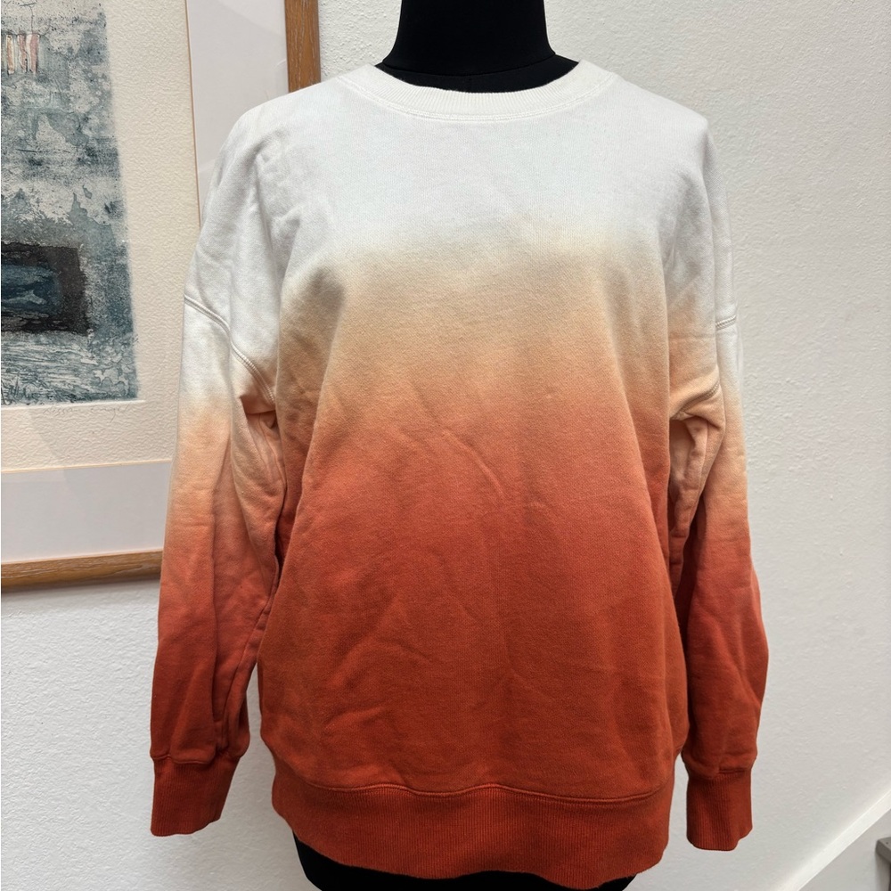 Madewell Ombre Orange and Cream Sweatshirt
